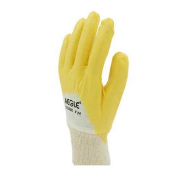 羿科/AEGLE 丁腈半浸黄色涂层手套，60604102-9 YN250K 售卖规格：1副