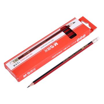 晨光 HB铅笔，AWP30802 （红黑色抽条笔杆），12支/盒 单位：盒（替代：MWW705）