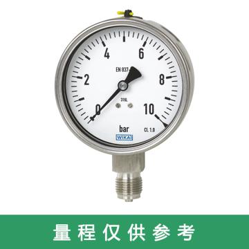 WIKA 防震压力表 233.50.100 0~4MPA 1/2in.NPT 不锈钢 径向 充液 1.0等级