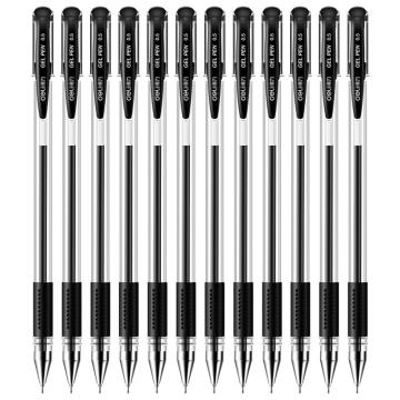得力 中性笔，6601黑盒装 售卖规格：12支/盒