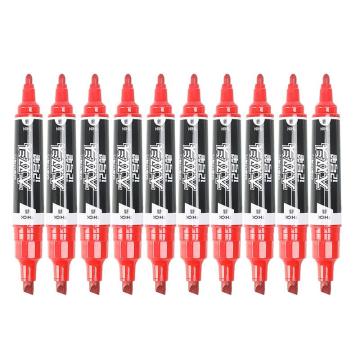 得力 大号双头记号笔/防水物流大头笔，S555红盒装 售卖规格：10支/盒