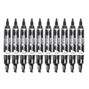 得力 大号双头记号笔/防水物流大头笔，S555黑盒装 售卖规格：10支/盒