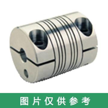 Ruland MWS-紧定螺钉螺旋切缝弹性联轴器，一端英制一端公制，铝合金，MWS25-1/4"-6MM-A 售卖规格：1个