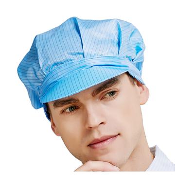 凌致0.5條紋防靜電小工帽，藍色，LZ01020-1，均碼