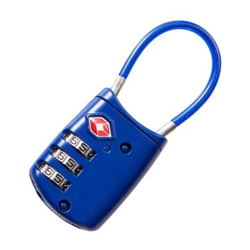 玛斯特锁MasterLock 20mm宽，3位可调密码锁，带柔性缆，蓝色，4688MCND