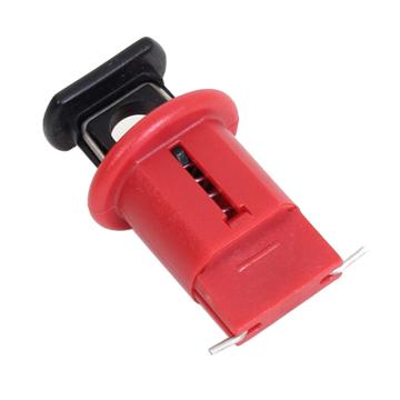 安赛瑞 微型断路器锁，针脚向外，加宽型，尼龙材质，红色，38000