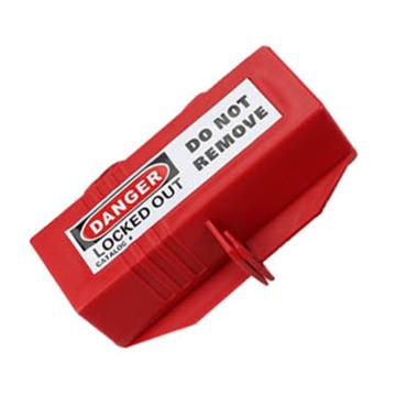 安赛瑞 插头安全锁具，65×65×118mm，聚丙烯材质，红色，37047