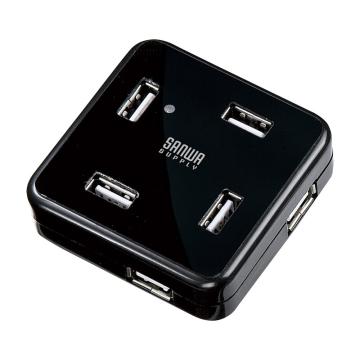 山业/SANWA SUPPLY USB集线器，USB-HUB250BK USB2.0*7 紧凑正方 售卖规格：1个
