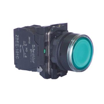 施耐德Schneider 绿色平头带灯按钮，XB5AW33B1C（=ZB5AW333C+ZB5AW0B31C）