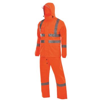 安大叔 反光雨衣，D763/C890-XL PU涂层 荧光橙 售卖规格：1套