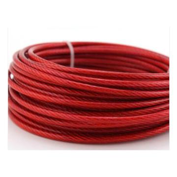 西域推荐 钢丝绳，￠6带护套的钢丝绳，镀锌，护套红色塑料 售卖规格：1米