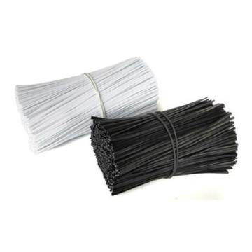 安赛瑞 包塑铁丝捆扎线 PVC铁扎丝 电镀锌铁丝扎线 包塑铁线 铁芯扎带 黑扁 长30cm（1000根装）