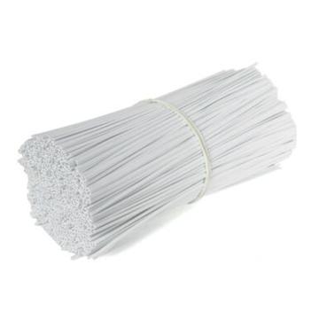 安赛瑞 包塑铁丝捆扎线 PVC铁扎丝 电镀锌铁丝扎线 包塑铁线 铁芯扎带 白扁 长25cm（1000根装）