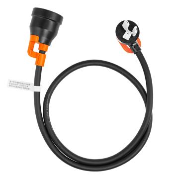 包尔星克 10A双色90度三插电源延长线(黑配橘)，MPCTKP0100 10米 售卖规格：1根