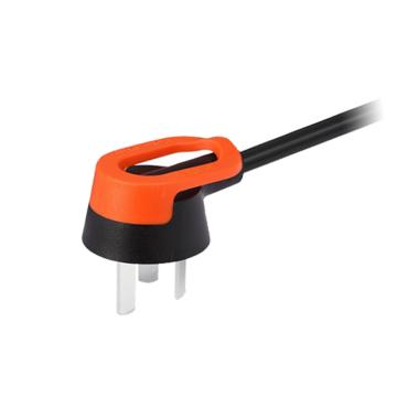 包尔星克 10A国标认证带插头电源线(黑配橘)，MPCTTE0050 三芯电源线5米 售卖规格：1根