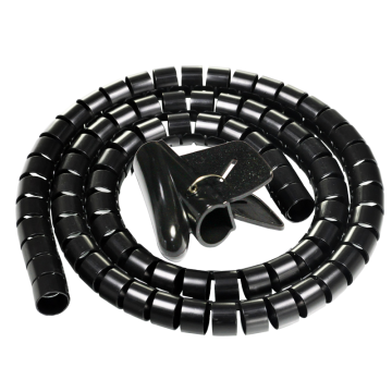 包尔星克 缠绕管保护套电线理线器(黑色)带理线夹，ACLWAGW1250 25mm×1.5m 售卖规格：1根