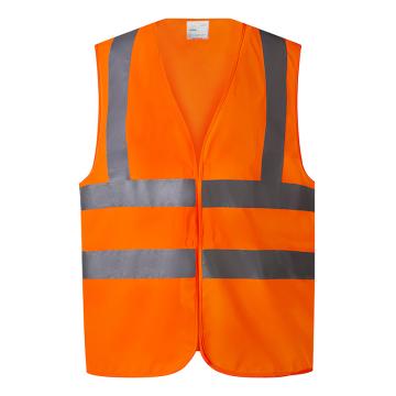 安岬 高警示安全背心，荧光橙，XL