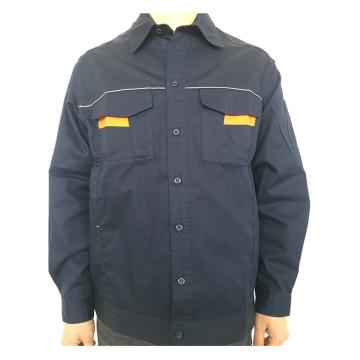 爱尔佳 夏季纯棉工作服套装，长袖，深蓝色，，XS007，定制