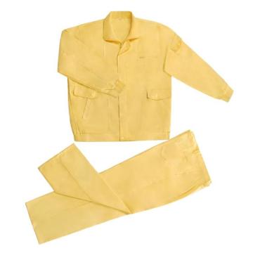 释文 工作服，纯棉纱卡，淡黄色，定制