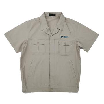 爱尔佳 纯棉夏季工作服上衣，短袖，浅米色，XS-1008，1件