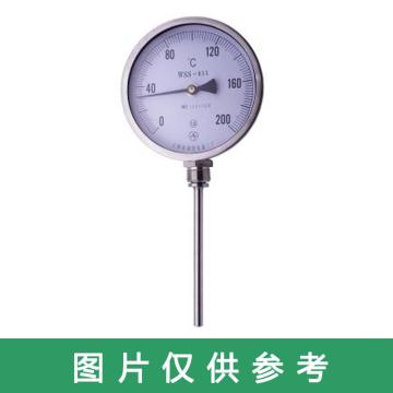 西域推荐 不锈钢双金属温度计，WSS-411 0-100度 L=100MM 配套套管