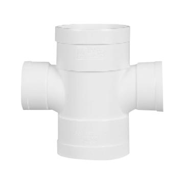 联塑 平面异径四通PVC-U排水配件，dn50×32 白色 售卖规格：1只
