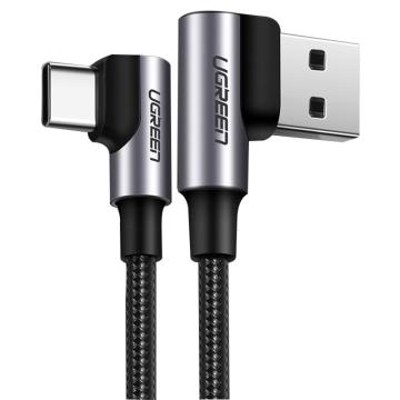 绿联/UGREEN 数据线，US284（50940） USB2.0转Type-C弯头铝壳数据线 0.5m 深空灰 售卖规格：1个