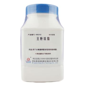 海博生物 豆粉琼脂，HB6242 250g，用于分离营养要求较高的致病菌，每瓶需配套添加1001339-1脱纤维羊血使用 售卖规格：250克/瓶