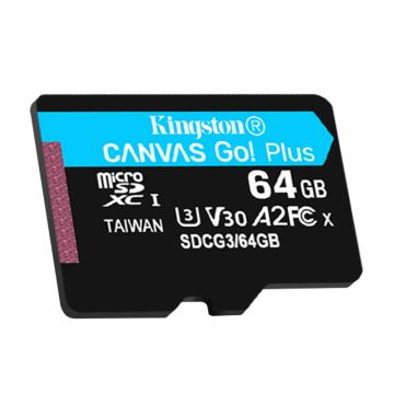 金士顿/Kingston 存储卡，SDCG3/64G U3 V30 A2 4K 极速版 TF(Micro SD)存储卡 读速 170MB/s 写速70MB/s 售卖规格：1个