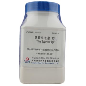 海博生物 三糖铁琼脂（TSI），HB4088 250g，生化培养基，用于肠杆菌科细菌的生化反应筛选（GB标准） 售卖规格：250克/瓶