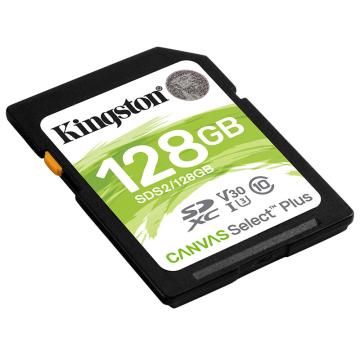 金士顿/Kingston 存储卡，SDS2/128GB 读速100MB/s U3 V30 SD卡 高速升级版 写速85MB/s 支持4K 高品质拍摄 售卖规格：1个