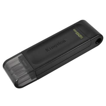 金士顿/Kingston U盘，DT70/128G USB3.2 Gen1 Type-C U盘 DT70 黑色 售卖规格：1个