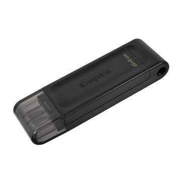 金士顿/Kingston U盘，DT70/64G USB3.2 Gen1 Type-C U盘 DT70 黑色 售卖规格：1个