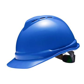 梅思安MSA V-Gard ABS豪華型安全帽，10172480，藍 超愛戴帽襯 D型下頦帶