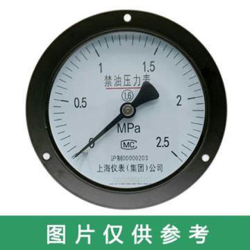 上仪 禁油压力表，YO-63-0.1-2.4MPa,M14*1.5 轴向前带边,碳钢+铜 售卖规格：1个