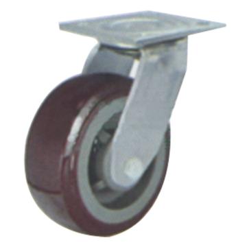 申牌 6寸塑芯聚氨酯重型脚轮，35A15-1106 平底万向 载重(kg):350 轮宽(mm):50 全高(mm):190 售卖规格：1个