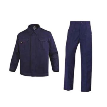 笙谷 冬季长袖加内衬工作服套装，纯棉防静电，藏青色