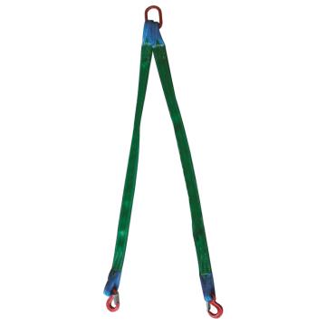 多来劲/doleco 双腿扁平吊装带组合索具，0515 5002 05 4.2T×5m（总长） 80级眼形带舌吊钩 售卖规格：1套
