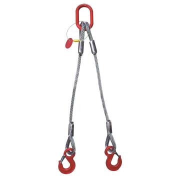 多来劲/doleco 双腿钢丝绳索具，02261402 02 2.8T×2m（总长） 80级自锁式安全吊钩 售卖规格：1套