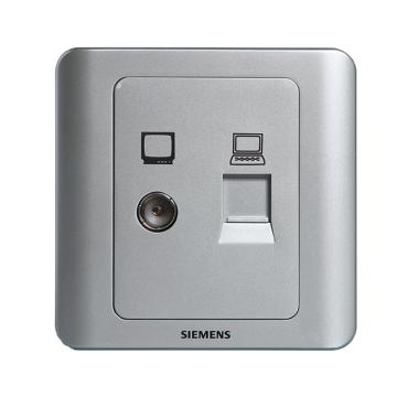 西门子/SIEMENS 二位电脑电视插座(5-850MHz)，5TG01161CC122 售卖规格：1个