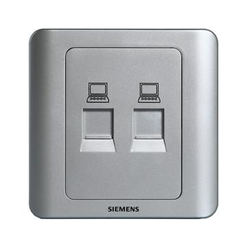 西门子/SIEMENS 二位八芯电脑插座RJ45(超5类)，5TG01231CC122 售卖规格：1个