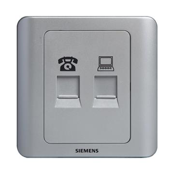 西门子/SIEMENS 二位电脑电话插座(超5类)，5TG01251CC122 售卖规格：1个