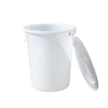 滋仁 圆形带盖垃圾桶水桶，LT-024 白色 80L 塑料柄 售卖规格：1个
