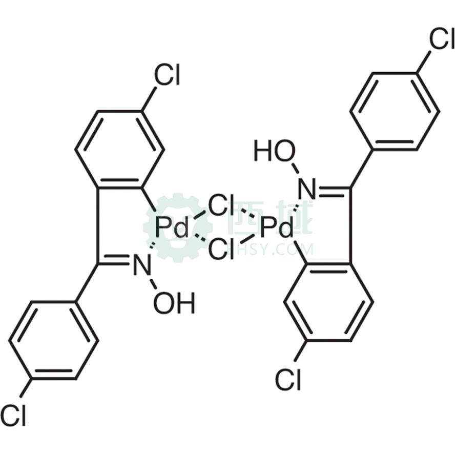 梯希爱/TCI 二-μ-氯双[5-氯-2-[(4-氯苯基)(肟基)甲基]苯基]钯(II)二聚体，D3806-250MG CAS:287410-78-0，95.0%，250MG 售卖规格：1瓶