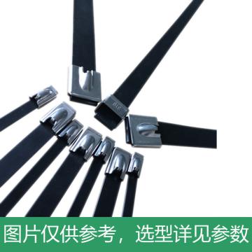 巨尔达 强力型粘塑不锈钢扎带，350×8mm 100个/包，JED-XY-100782HN