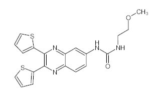 罗恩/Rhawn 1-(2,3-二(噻吩-2-基)喹啉-6-基)-3-(2-甲氧基乙基)脲，R043690-25mg CAS:508186-14-9,96%,25mg/瓶 售卖规格：1瓶