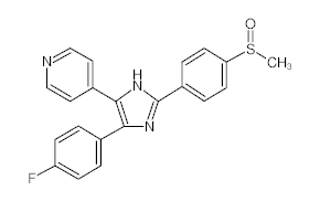 罗恩/Rhawn 4-(4-氟苯基)-2-(4-甲基亚磺酰基苯基)-5-(4-吡啶基)-1H-咪唑，R032413-500mg CAS:152121-47-6,98%,500mg/瓶 售卖规格：1瓶