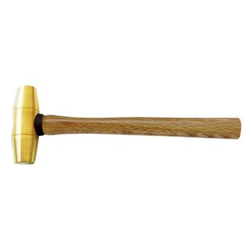 桥防 黄铜木柄圆鼓锤，T82103B-1008 黄铜,2磅 售卖规格：1把