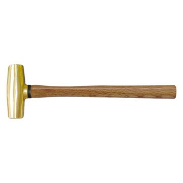 桥防 黄铜木柄圆鼓锤，T82102B-1004 黄铜,2磅 售卖规格：1把