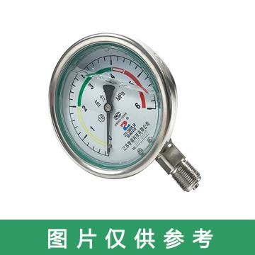 江苏智瑞 不锈钢压力表，HVZR-YB-250 -0.1~0~60MPa